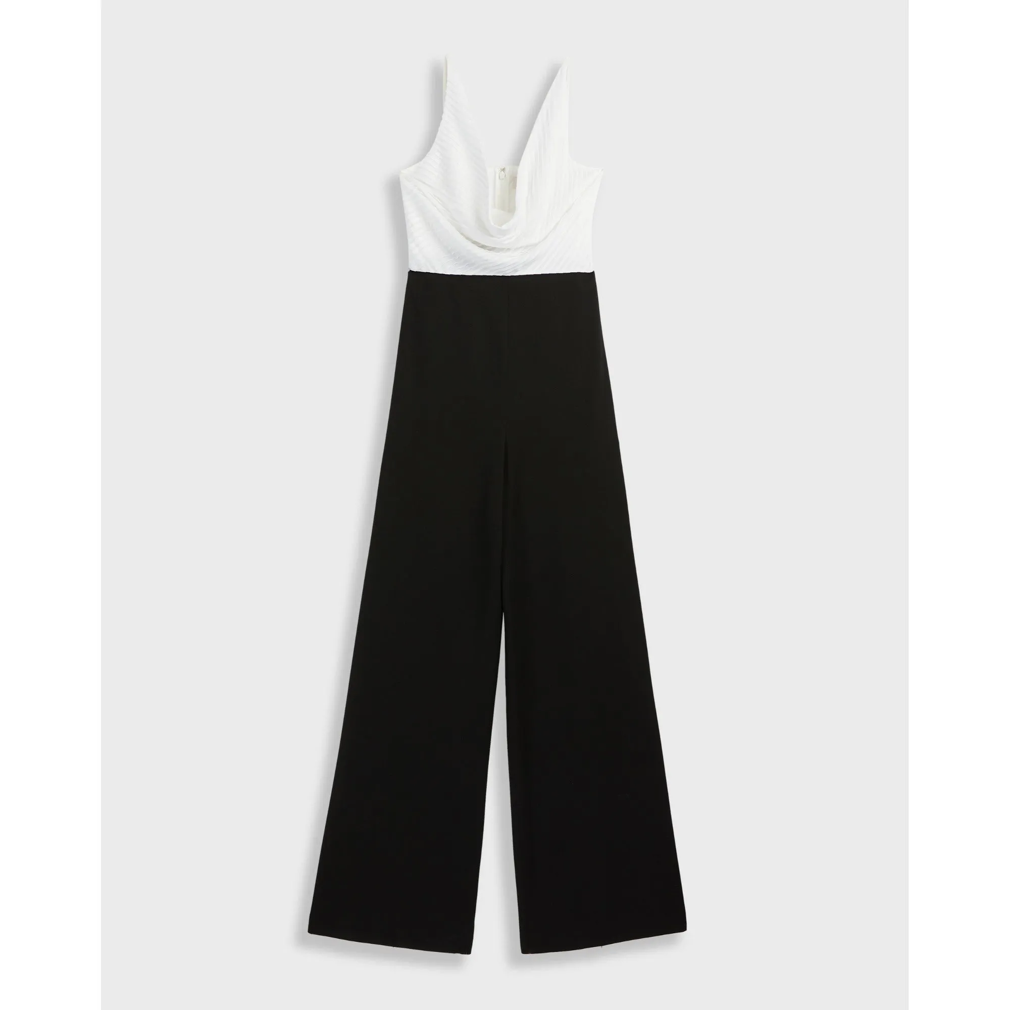 Women Kieva-Cowl Neck Pleat Detail Wide Leg Jumpsuit - Black