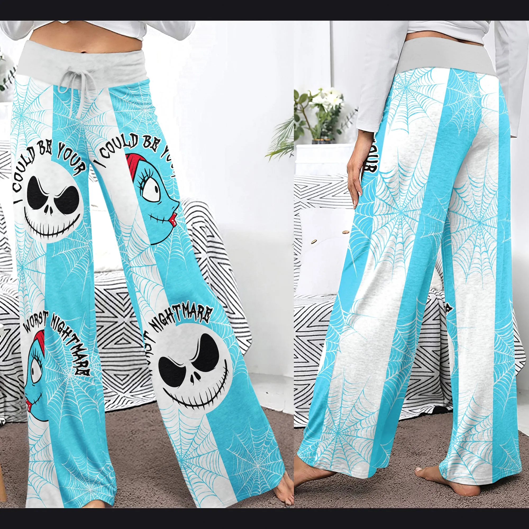 Worst Nightmare Theme Women's High-waisted Wide Leg Pants