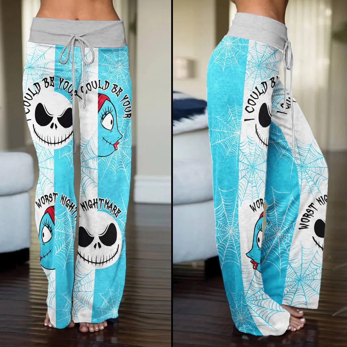 Worst Nightmare Theme Women's High-waisted Wide Leg Pants