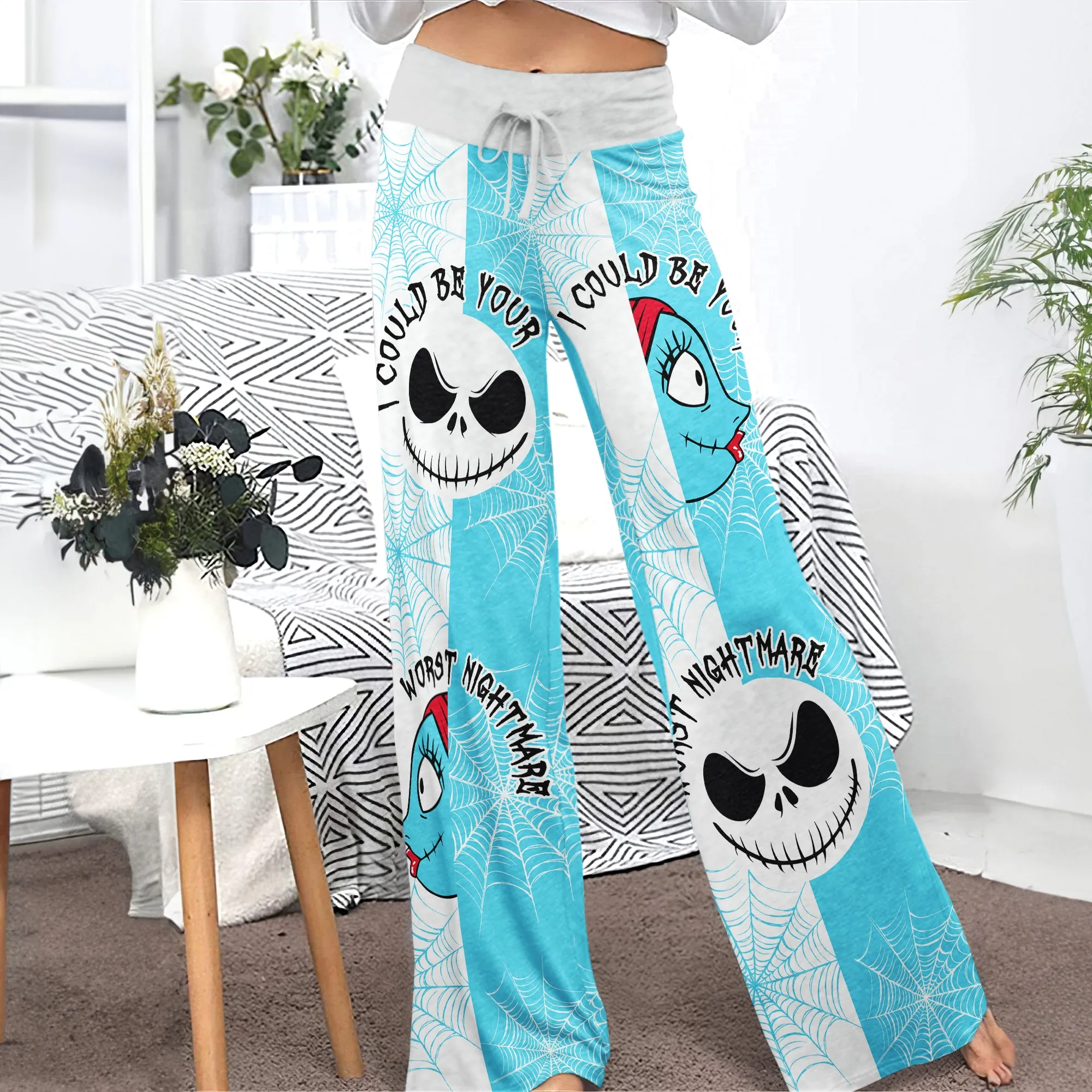 Worst Nightmare Theme Women's High-waisted Wide Leg Pants