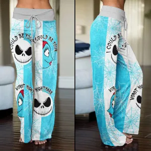 Worst Nightmare Theme Women's High-waisted Wide Leg Pants